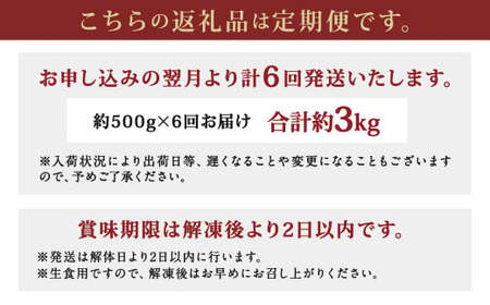 【6ヶ月定期便】 長崎県産 本マグロ「中トロ」約500g【大村湾漁業協同組合】