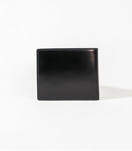 キプリス本革製コードバンｘシラサギレザー二つ折り財布　カラー：ブラックｘネイビー 【kt026-014-2】