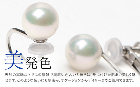 【7営業日以内に発送】あこや真珠 7.5-8.0mm 保証書付 イヤリング K14WG パール アクセサリー ジュエリー
