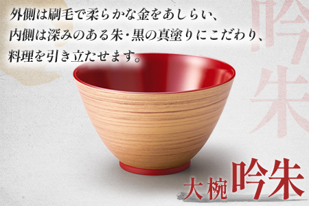 金刷毛多用大椀 φ14×8.4cm 食洗機・レンジ対応 吟朱