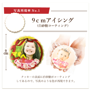 大切な人に『感動してもらえる』美味しい贈り物　＃カフェプリ　フォトクッキー　直径９ｃｍアイシング（白砂糖コーティング）クッキー（１枚あたり50ｇ）１枚（ギフトカード）（1264）