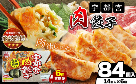 【定期便6回】宇都宮肉餃子 14個入り×6 ケース(1箱)