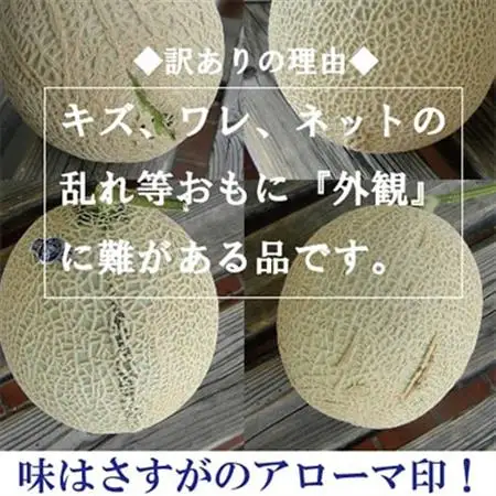 【毎月定期便】【訳あり】アローマメロン 2玉 全3回【配送不可地域：離島・北海道・沖縄県】【4013173】