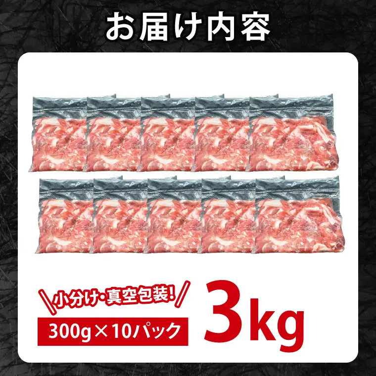 豚肉 切り落とし 3kg  ( 茨城県共通返礼品・茨城県産 ) _CY050