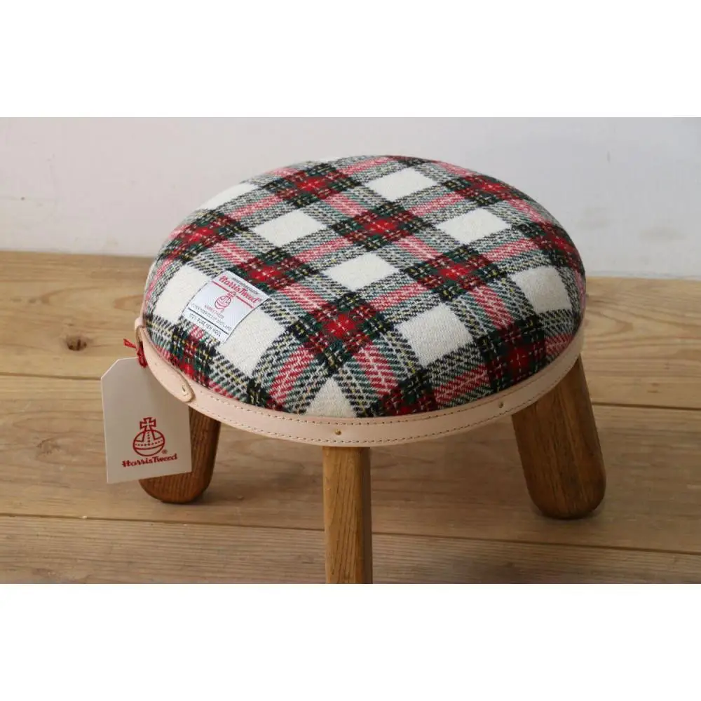 まぁるいスツール【イタリアンチェック】 子供 椅子イスキッズ HARRIS TWEED（ハリスツイード）家具