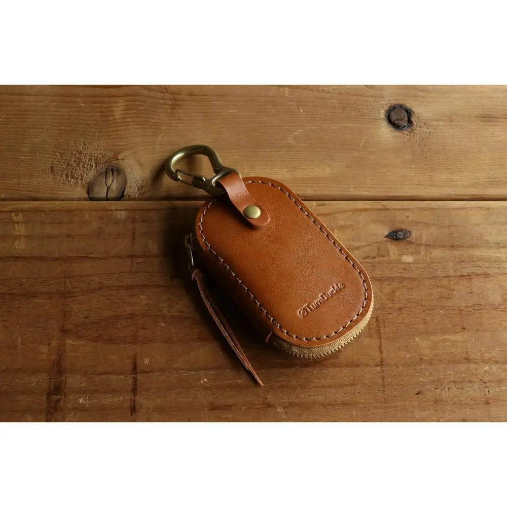 ラウンドファスナーキーケース【ライトブラウン】