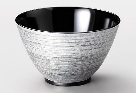 銀刷毛多用大椀　黒　φ14×8.4cm 食洗機・レンジ対応