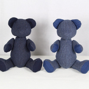ぬいぐるみ くま ハンドメイド 子供 おもちゃ 手作り 癒やし 可愛い シンプル インテリア ギフト プレゼント 出産祝い クリスマス 誕生日 玩具 武州正藍染 剣道刺子織 小島染織工業 埼玉県 羽生市