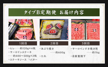 【全6回定期便】出島ばらいろ定期便 タイプB ／ ヒレ サーロインステーキ 霜降り あぶり焼き すき焼き ウデ スライス モモ  サーロインブロック 和牛 国産 お肉 肉 長崎県