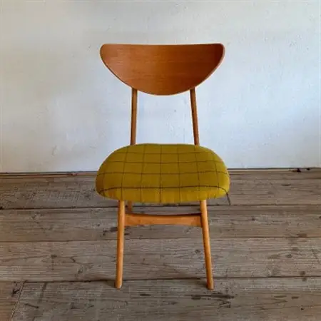 Karl Dining Chair リボン マスタード ミディアムブラウンフレーム【SWOF】_雑貨・日用品 椅子・チェア・ソファ 家具・インテリア _【1539050】
