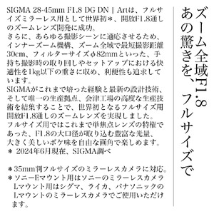 SIGMA 28-45mm F1.8 DG DN | Art【Lマウント】