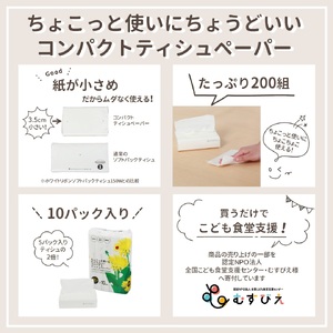 【こども支援】 ソフトパック ティッシュ 60パック (10P×6セット) (1パック 200組) てんとう虫 ティッシュペーパー 箱なし コンパクト パルプ100% 備蓄 防災 日用品 消耗品 生活応援 生活用品 富士市 【配送不可地域：沖縄本島・離島】 [sf068-018]