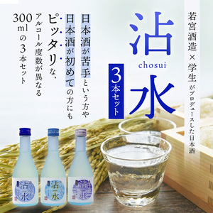 日本酒 沾水（Chosui）3本セット（14度・15度・16度 各300ml）【 日本酒 酒 若宮酒造 贈り物 国産 プレゼント ギフト 贈答 こだわり 特産品 オリジナル 綾部 京都 】