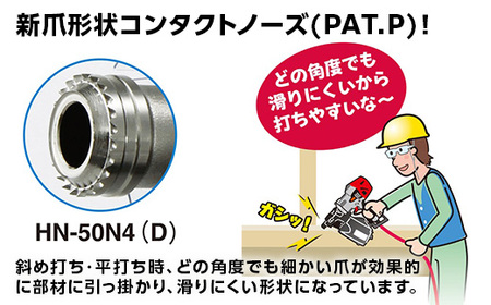 高圧コイルネイラ50mm[レッド] HN-50N4(D)-R
