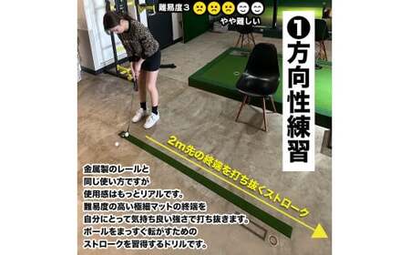 パターマット工房 タッチがわかるパット練習レール 2枚セット(標準・高速) 7cm×200cm