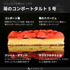 【クリスマスケーキ】【着日指定可】クリスマスケーキ 苺 のコンポート タルトケーキ 5号 直径16cm 4人～6人分 530g 【クリスマス飾り付】【IT015】