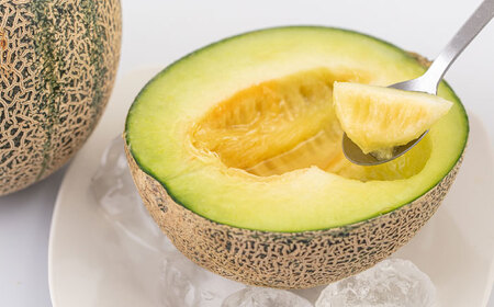 【2026年6月中旬以降順次発送】【数量限定】 壱岐産 アムスメロン 4〜6玉（5kg～6kg前後） 《壱岐市》【壱岐市農業協同組合】[JBO017] 