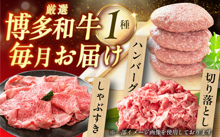 【3回定期便】博多和牛堪能定期便（1回目：切り落とし1kg、2回目：ハンバーグ10個、3回目：しゃぶすき1kg） / 肉 和牛 国産牛 福岡[AFBO103]