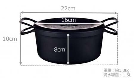 IH対応 鉄 鍋 ダクタイルポット16cm 鉄器 錆びにくい 鉄鍋 鉄器 スキレット 錆びにくい 一人暮らし アウトドア BBQ キャンプ 直火 超軽量 岩手県 北上市 K0060  (岩手製鉄) ダッチオーブン 岩鉄鉄器 ｷｬﾝﾌﾟ 調理器具 ﾌﾗｲﾊﾟﾝ 岩鉄鉄器 ディープフライパン