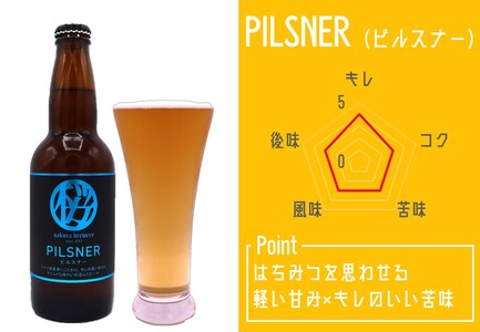 ビール PILSNER 330ml 6本 さくらブルワリー クラフト D0314