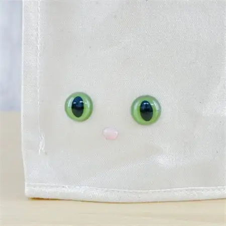 【猫目バッグ】わたし猫・帆布トートバッグ(大)/グリーン_装飾品・工芸品 トートバッグ・ショルダーバッグ 鞄・バッグ かばん カバン_【1545642】