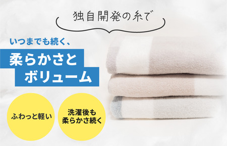（今治タオルブランド認定品）グレージュ　バスタオル　1枚　ブルー [I001830BT1B]