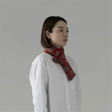 【 OTA KNIT 】ちくちくしないマフラー dot(レッド×グレー)_装飾品・工芸品 マフラー・手袋 服飾小物 _【1533436】