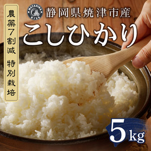 a14-127　令和７年産 目減り 農薬7割減 特別栽培 コシヒカリ 白米5kg