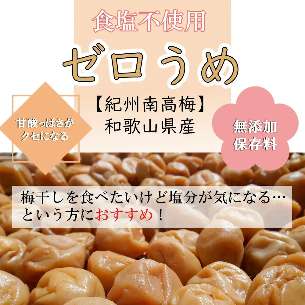 塩ぬき屋 ゼロ梅 (甘酸っぱい味) 200g ×2パック食塩不使用 mdcom001B【mdcom001B】