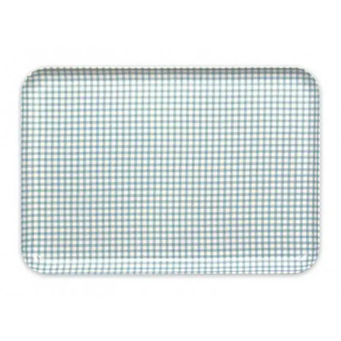 【ブルー×ピンク2枚組】ST ランチョン トレー M 33cm チェック タツクラフト 【Tk70】