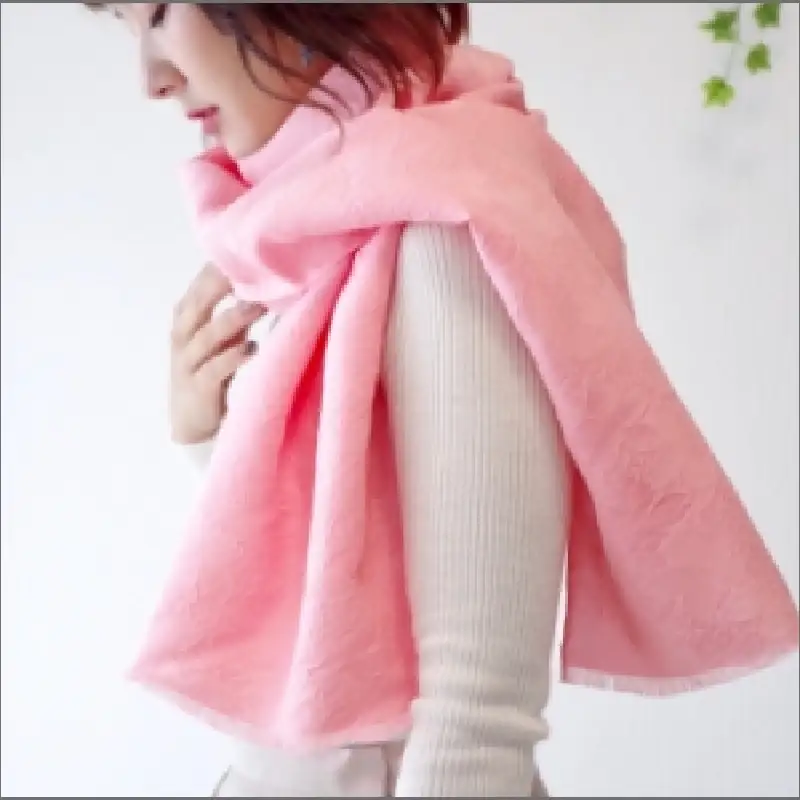 フィルタンゴ ストール【洗える丹後ちりめんのシルク】桜柄　サクラピンク　母の日ギフトにもおすすめ。