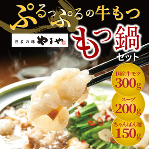 ぷるっぷる♪博多もつ鍋セット（あごだし醤油味）3～4人前 _TY0106