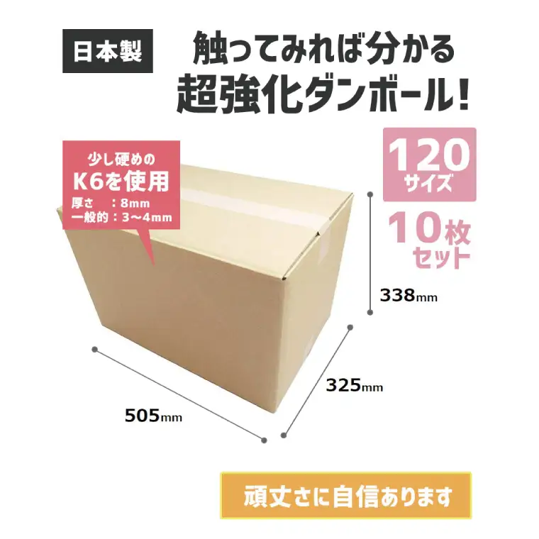 ダンボール 宅配 120サイズ 強化ダンボール10枚セット【埼玉県 春日部市 高剛性構造 重荷対応 長距離輸送 梱包 引越し】(CX009)