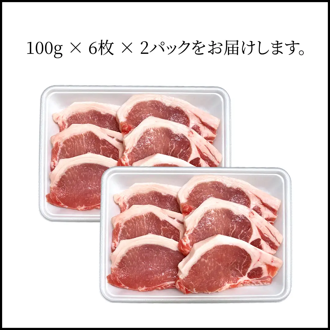 茨城県銘柄豚 「常陸の輝き」 ステーキ ・ とんかつ 用 ロース 1.2kg ( 100g × 6枚 × 2 パック ) (茨城県共通返礼品) 小分け ブランド豚 三元豚 豚肉 肉 冷凍 [FA007sa]