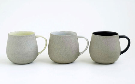 【波佐見焼】カラービスク マグカップ3色セット 黒・白・黄【光和陶器】[SC79]