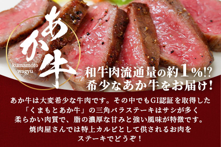 【GI認証】くまもとあか牛 三角バラ ステーキ 120g×4枚【合計 480g】熊本県産 ブランド くまもと あか牛 希少 牛肉 ステーキ 特上 カルビ 熊本 ヘルシー 肉 熊本産 国産牛 和牛 国産 熊本 牛肉 046-0667