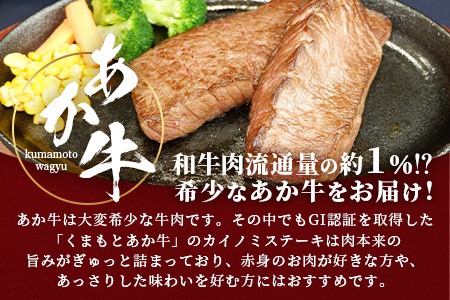 【GI認証】くまもとあか牛 カイノミ ステーキ 120g×3枚【合計 360g】熊本県産 ブランド くまもと あか牛 希少 牛肉 ステーキ 赤身 ヘルシー かいのみ 肉 熊本産 国産牛 和牛 国産 熊本 牛肉 046-0668