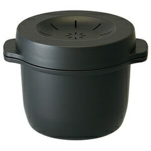 電子レンジ専用 スチーム ご飯メーカー (ブラック) キッチン 炊飯器 スケーター株式会社 7-015 (41178-6-MWMR1)