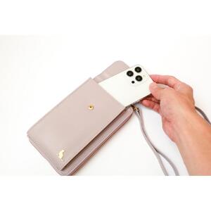 お財布ショルダー スマホショルダー スマホポーチ 猫 スマホポシェット 【パープル】
