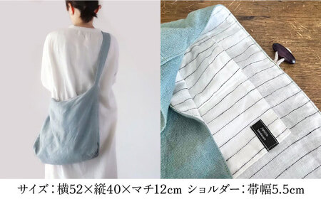 【薄グリーン】リネン帆布のショルダーバッグ ショルダーバッグ 帆布 リネン バッグ バック 斜め掛け シンプル ナチュラル リトアニアリネン 【Jonico.handwork】 [AKGD001-7]