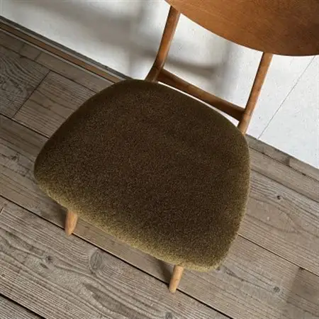Karl Dining Chair モケット クリンプカーキ ミディアムブラウンフレーム【SWOF】_雑貨・日用品 椅子・チェア・ソファ 家具・インテリア _【1551626】