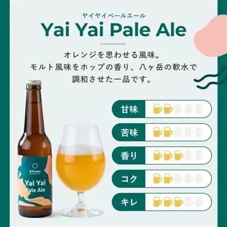 八ヶ岳山麓のクラフトビール4本セット【Yai Yai Pale Ale 4本】【JGBA銅賞受賞】_ビール クラフトビール セット 国産 人気 アルコール おすすめ 送料無料 お取り寄せ 長野 JGBA 銅賞 受賞_【配送不可地域：離島】【1553832】