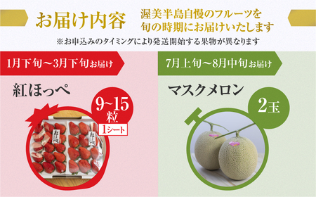 【定期便】メロン・イチゴ定期便 全2回