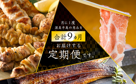 【定期便】御三家定期便 9回 お届け (うなぎ / ブランド豚 / 名古屋コーチン 焼鳥)