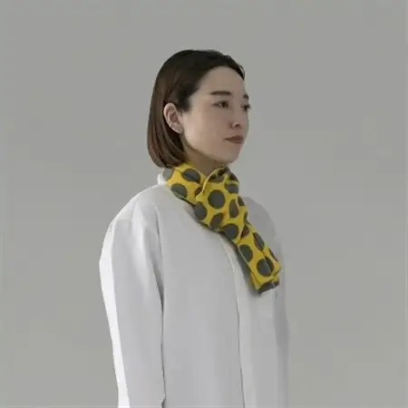 【 OTA KNIT 】ちくちくしないマフラー dot(イエロー × グレー)_装飾品・工芸品 マフラー・手袋 服飾小物 _【1554332】