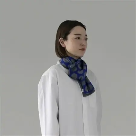【 OTA KNIT 】ちくちくしないマフラー dot(ブルー × グレー)_装飾品・工芸品 マフラー・手袋 服飾小物 _【1554334】