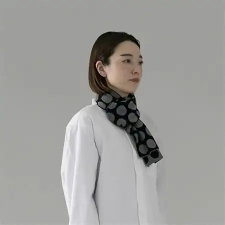 【 OTA KNIT 】ちくちくしないマフラー dot(ネイビー × グレー)_装飾品・工芸品 マフラー・手袋 服飾小物 _【1554335】