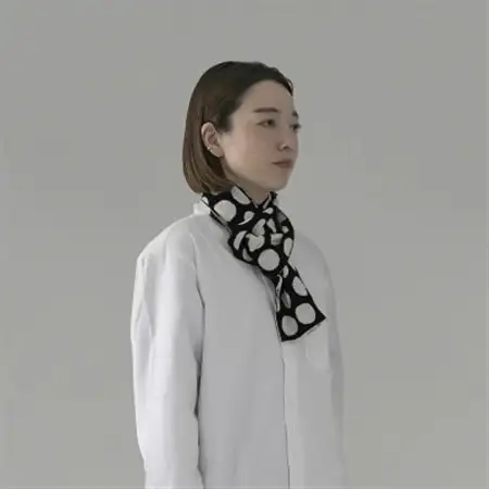 【 OTA KNIT 】ちくちくしないマフラー dot(ネイビー × オートミール)_装飾品・工芸品 マフラー・手袋 服飾小物 _【1554338】