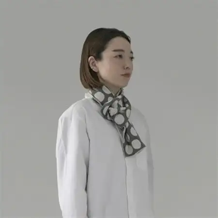 【 OTA KNIT 】ちくちくしないマフラー dot(グレー × オートミール)_装飾品・工芸品 マフラー・手袋 服飾小物 _【1554342】
