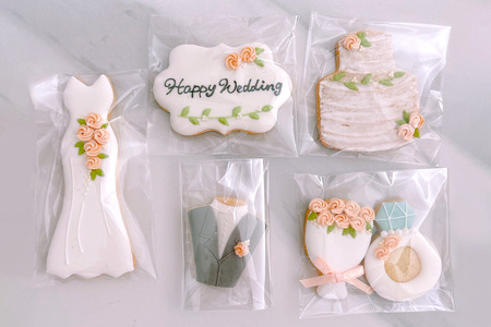 ウェディングのアイシングクッキーセット [0142]